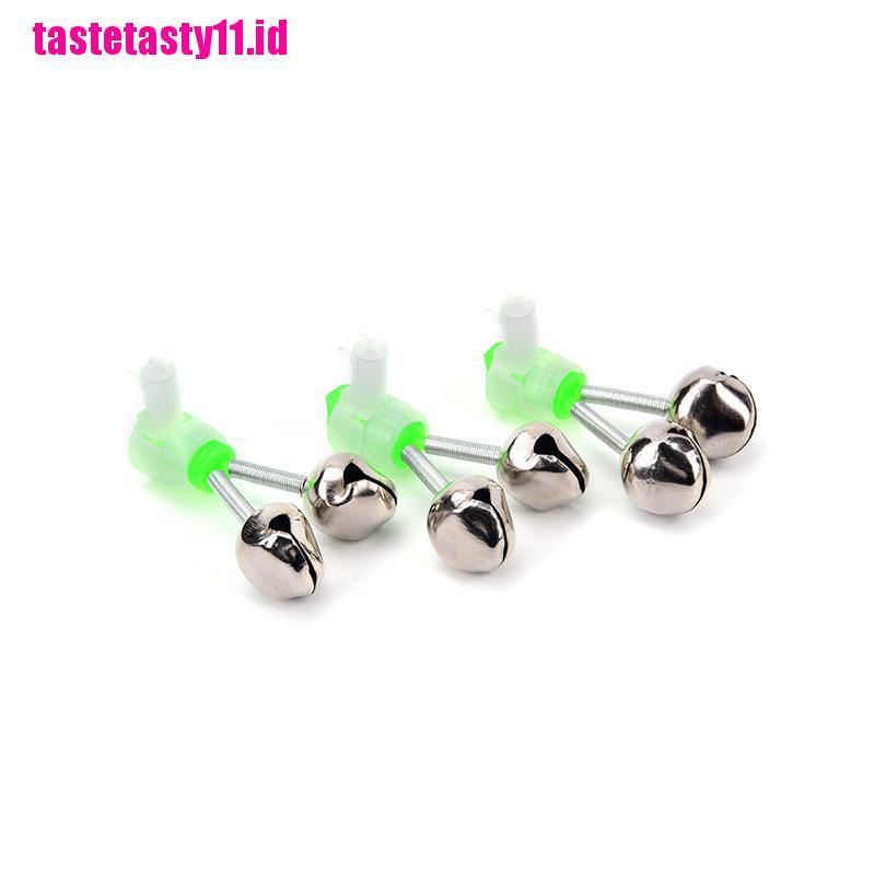 【TTID】10pcs Night Fishing Rod Clamp Tip Clip Ring Fish Bait Alarm Bells Green T