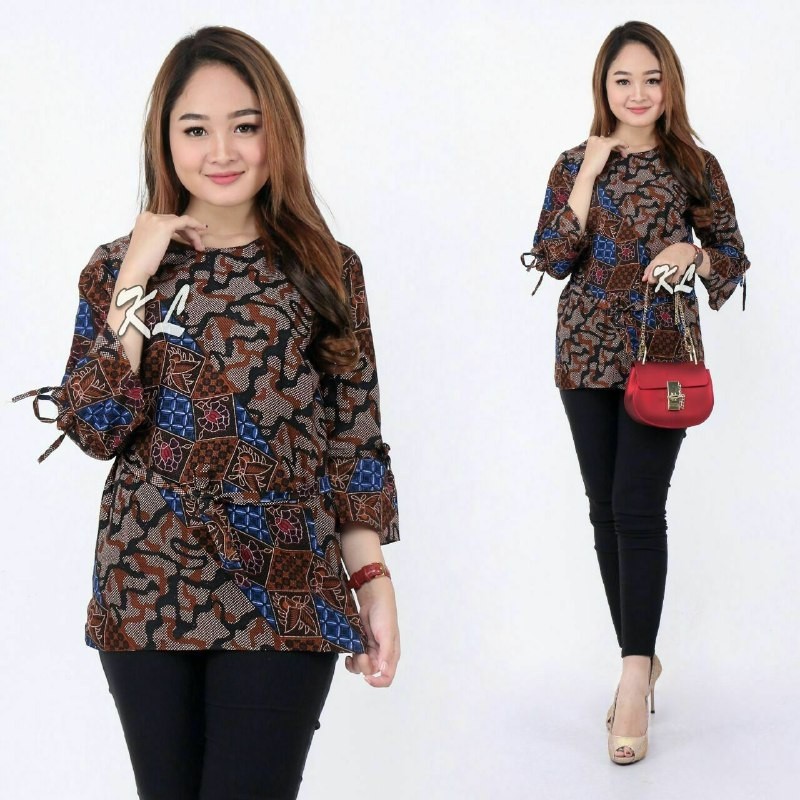 Tey-17 Batik Wanita Asj Sa Hrb026 Kenongo Tosca Pendek