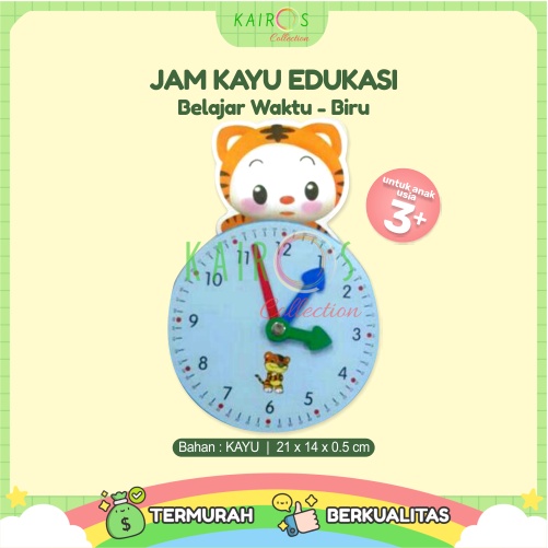 Jam Kayu Edukasi Anak Belajar Waktu