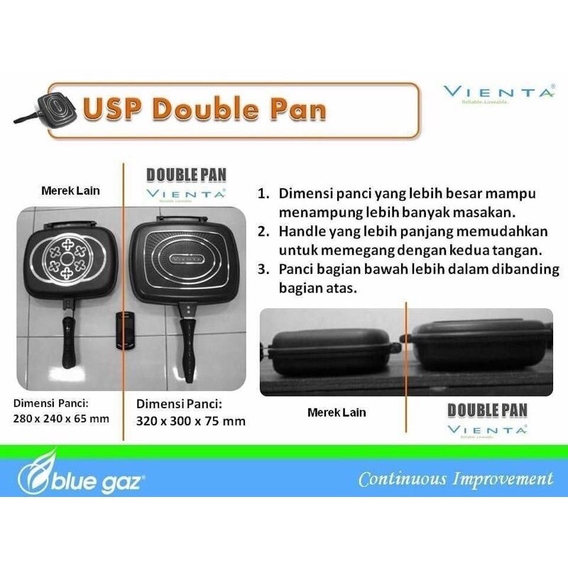 Double Pan Vienta Tigaraksa GARANSI RESMI VIENTA