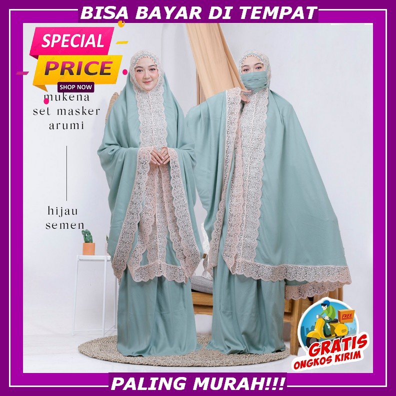 Terbaru  Exclusive Mukena Murah Katun Bsy Bunga Timbul Cici Mekenah Mukena Siti Khadijah Dewasa O Be
