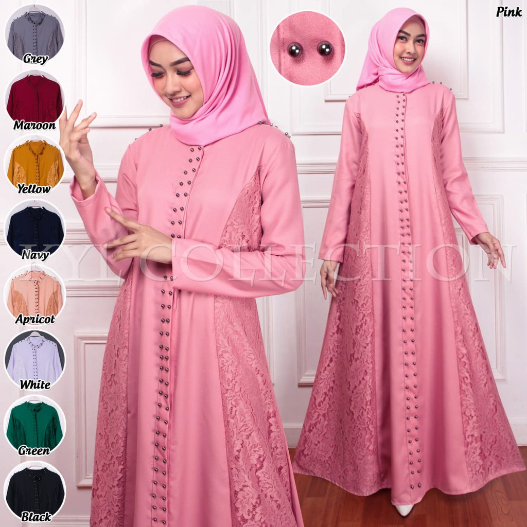 (100% RealPict) Gamis Luxmote Busui Brukat Corneli Dress Maxi Baju Muslim Pesta KONDANGAN KEBAYA