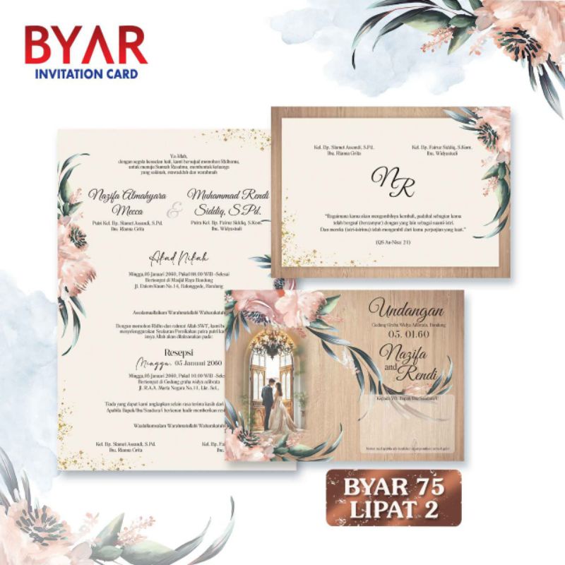 Blangko Undangan Pernikahan/Undangan Khitan seri Byar 75