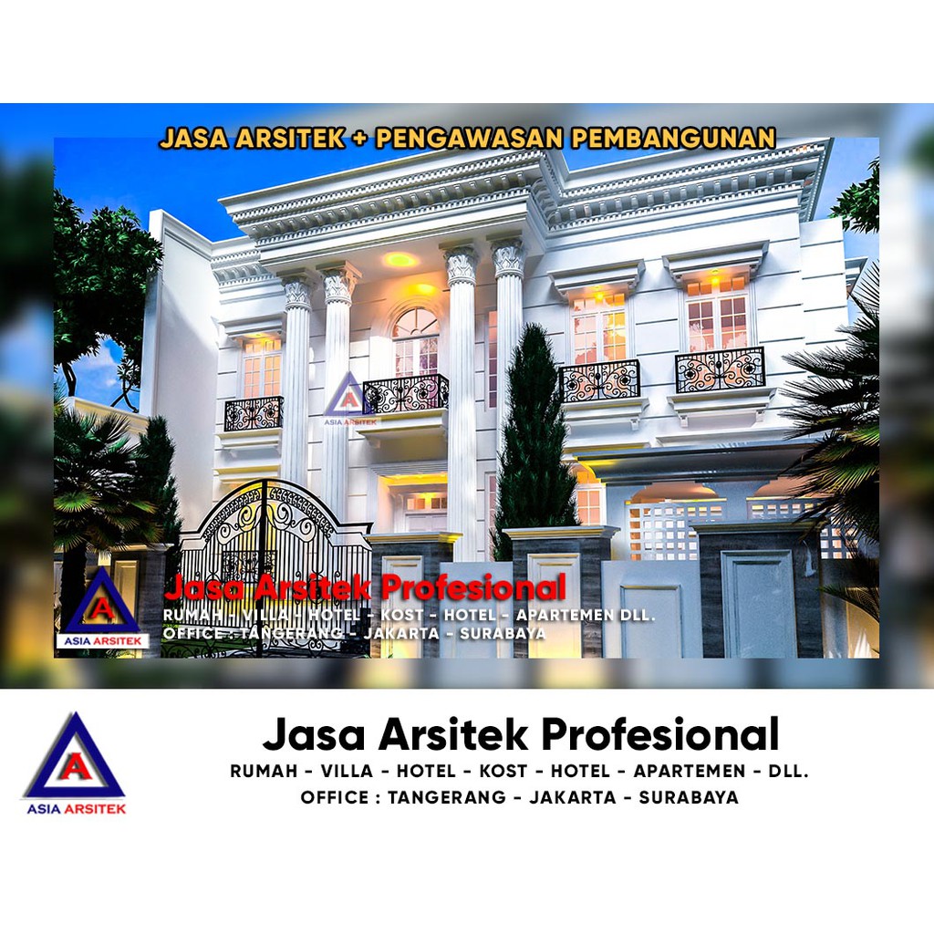 Jasa Arsitek Desain Rumah Klasik Mewah di Cempaka Putih Kota DKI Jakarta Pusat