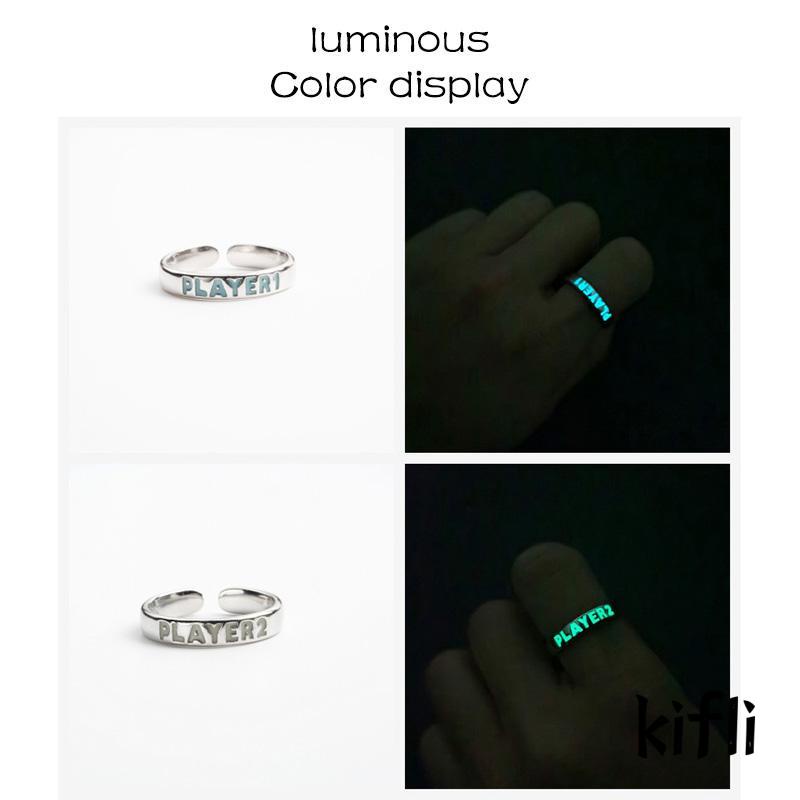 Cincin Model Terbuka Adjustable Desain Pemain Game Love Luminous Untuk Pria / Wanita