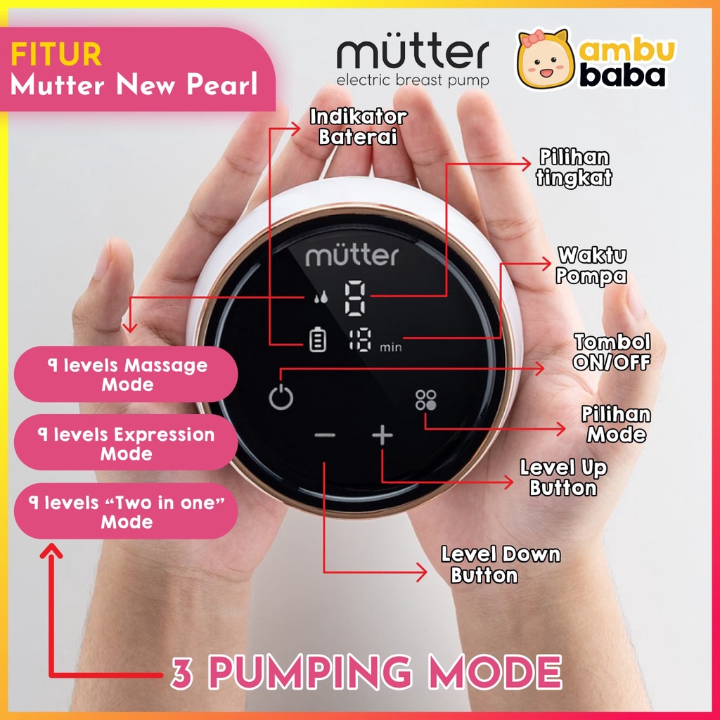 MUTTER NEW PEARL Pompa ASI Elektrik Double Breast Pump