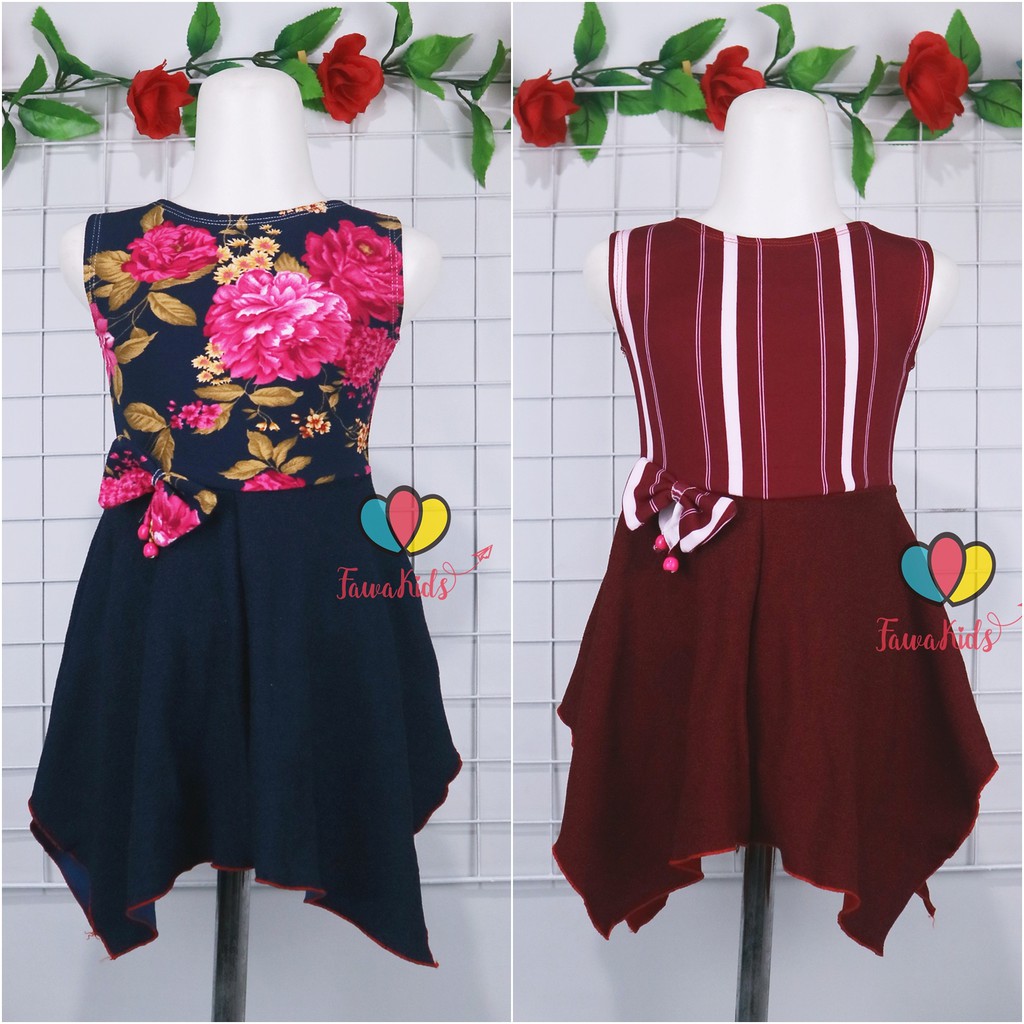 Dress Alona uk 1-2 Tahun / Dress Balita Dress Anak Cewek Dress Import Dress Yukensi Dress Murah