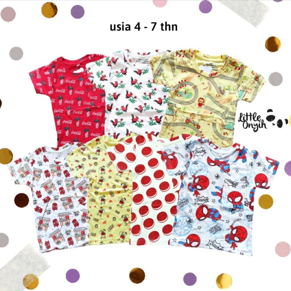LittleOnyih kaos  anak  laki laki 4 7 tahun ada  kantong 