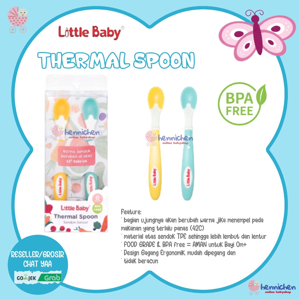 KEMASAN BARU Little Baby Sendok Sensor Panas / Heat sensor Spoon 6M+  BPA FREE