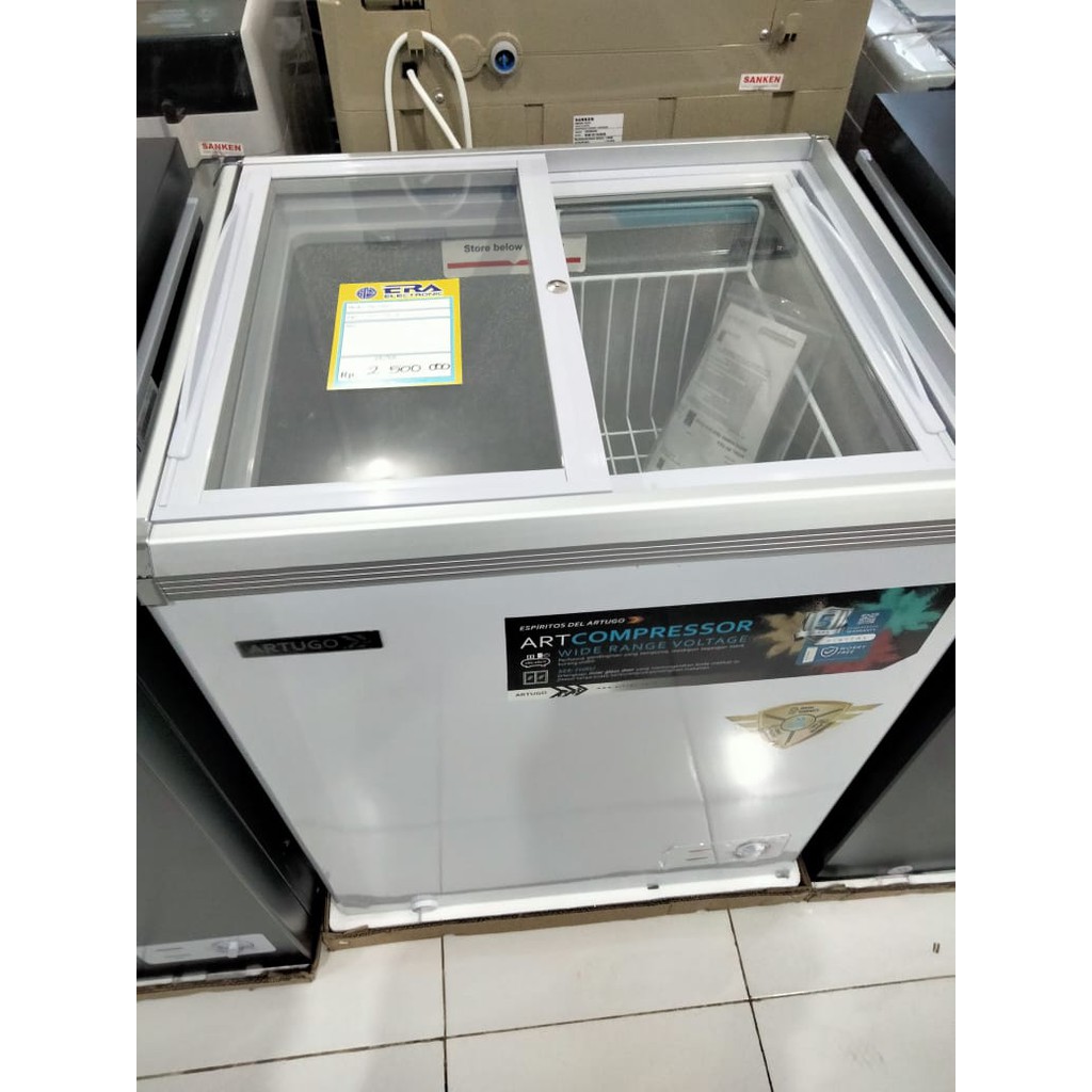 Freezer Box Display Cooler Sliding Kaca Artugo SH-100A / 100 liter Gratis Ongkir Magelang