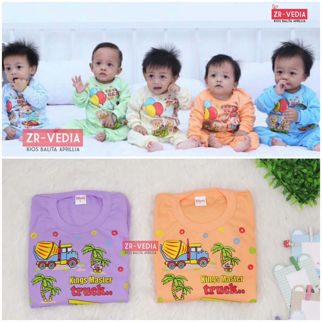 Piyama Kaos Kartun Uk. Bayi / Baju Tidur Bahan Kaos Anak Laki Perempuan Murah Gambar Kartun Adem kiosbalitaaprilia