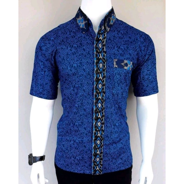 BAJU BATIK PRIA BIRU