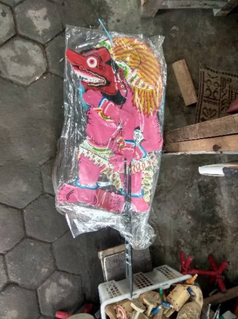 (BISA COD) KERAJINAN WAYANG KULIT BUTO RAMBUT GENI UKURAN BESAR 40x30 cm - WAYANG RAKSASA