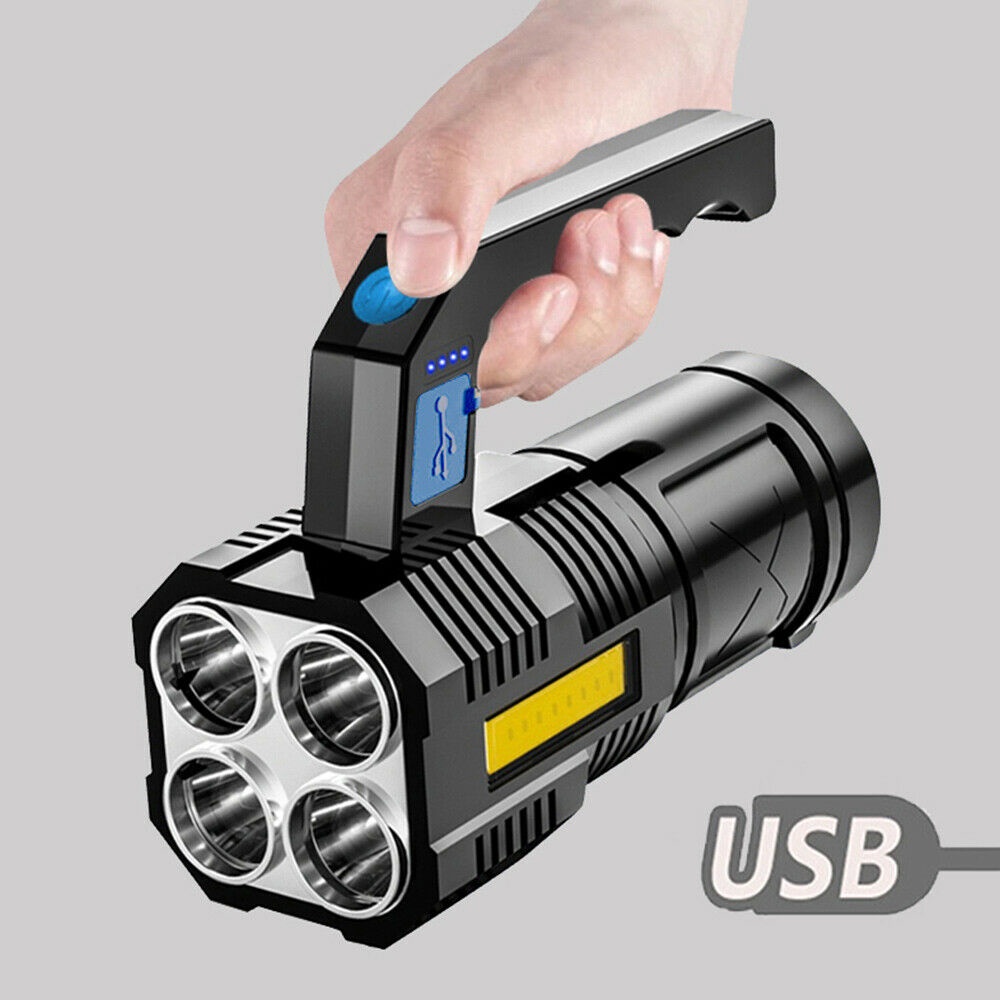 NEW 50000LM LED COB Handheld Spotlight Flashlight USB Rechargeable Torch Searchlight
