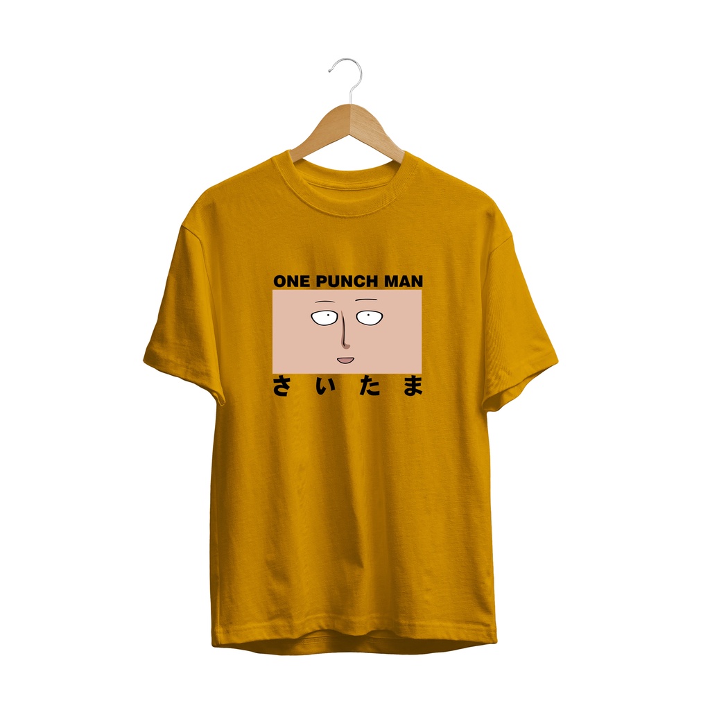 KAOS DISTRO SAITAMA ONE PUNCH MAN LOGO FUNNY FACE UNISEX