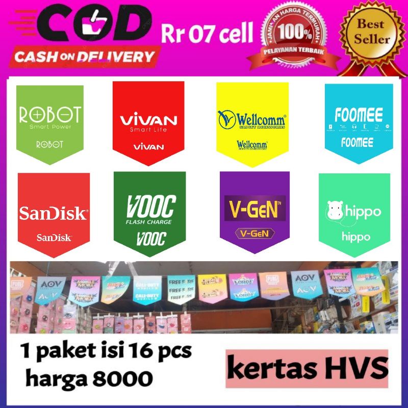 

1 PAKET ISI 16 PCS BANDERA ACCESOEIS KONTER DAN PHONCEL S7F5