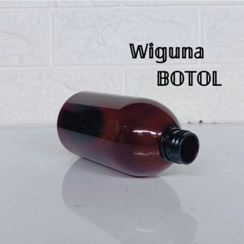 Botol Oval 250ml Amber Neck 24 / Botol PET 250ml Model Oval Neck 24