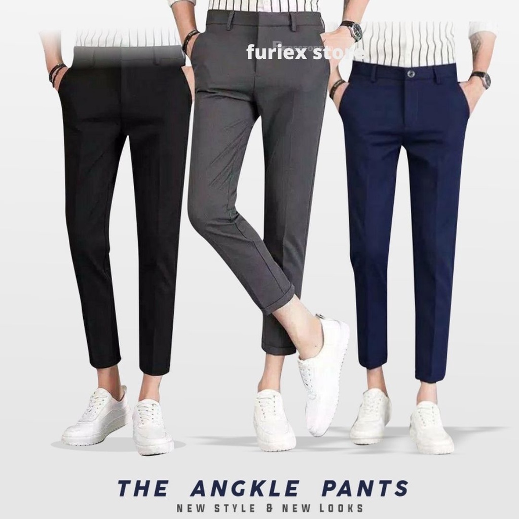 ANKLE PANTS CELANA ANKLE PANTS PANJANG PRIA CELANA ANKLE PANTS SLIM FIT CELANA SIRWAL-1