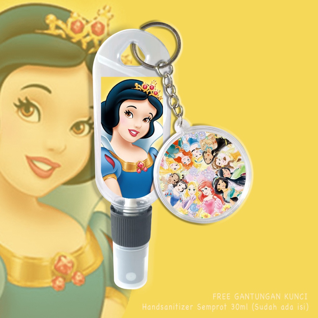 (FREE GANTUNGAN KUNCI) HAND SANITIZER / SPRAY 30 ML PRAKTIS / CARTOON CUTE ALL PRINCESS