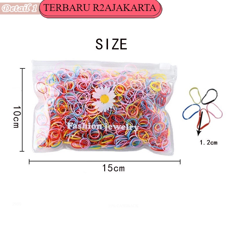 TERBARU COD Ikat Rambut si 1000Pcs Untuk Wanita Anak &amp; Dewasa Karet Elastis Fashion Korea Model Baru KCR01 R2a