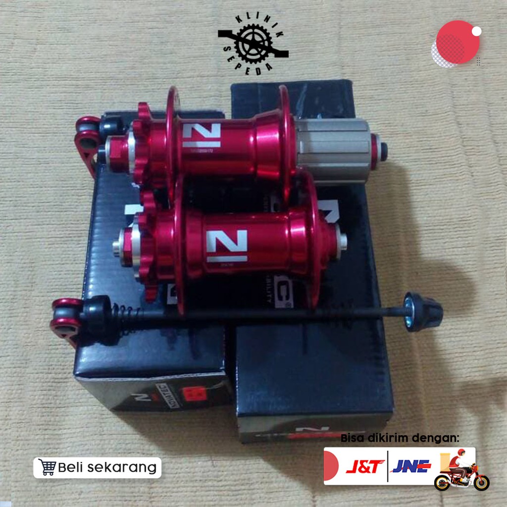 Hub Freehub Novatec 32H Merah Komponen Sepeda Perlengkapan Sepeda - New