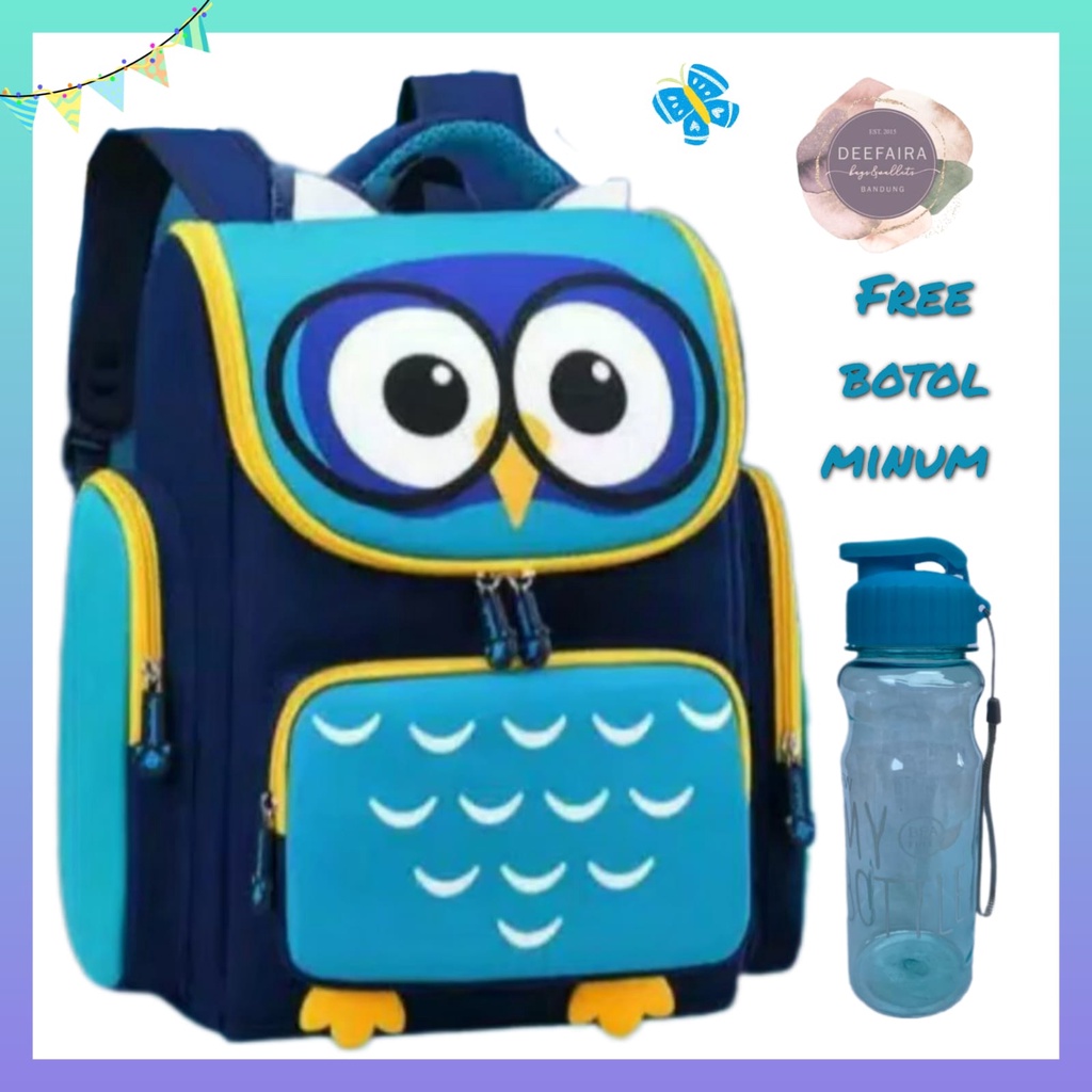 Tas Ransel Sekolah Anak Perempuan Model 0wl Free Botol Tas Untuk Anak Paud Sd Smp