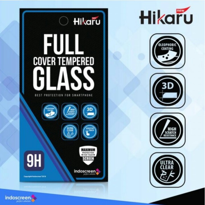 Tempered glass full oppo A3s screen guard Hikaru FCV