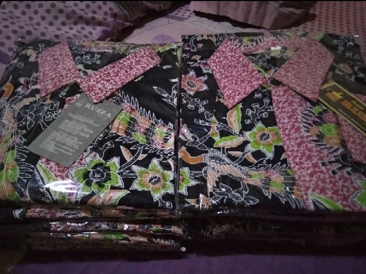 Promo Batik Couple Keluarga Sarimbit Sania Ruffle Batik Ori Ndoro Jowi Motif Phoenix