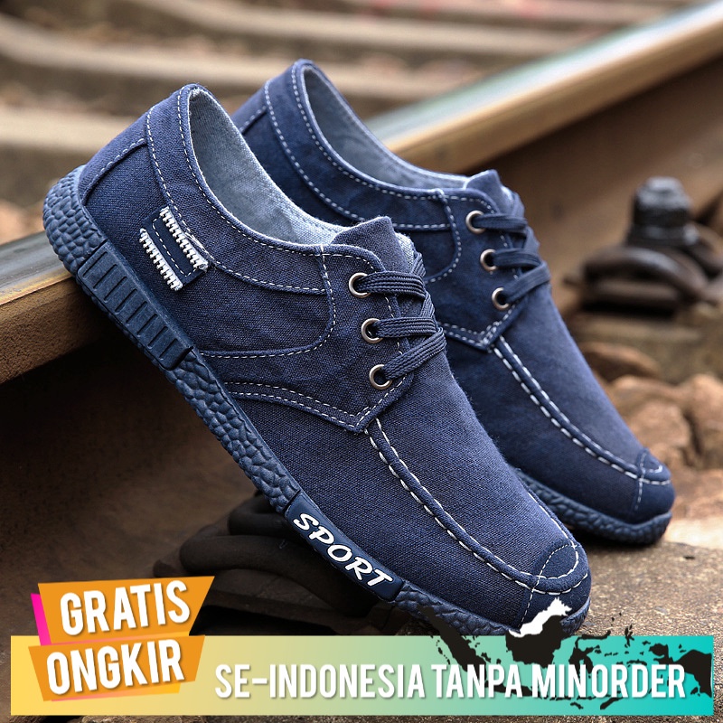 Sepatu Casual Cowok 2020   Pria Kanvas  Papan Kasual  Beijing Tua Kain
