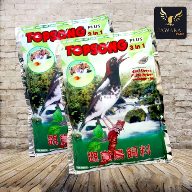 Pakan Burung TOPSONG Hijau atau Coklat Pur Burung