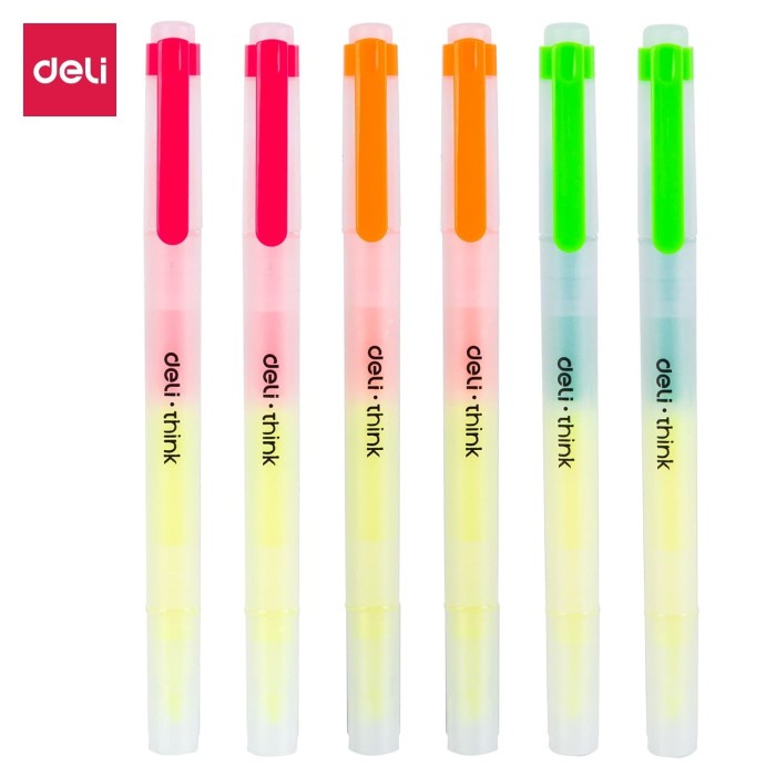 

TULIS-ALAT- DELI HIGHLIGHTER UJUNG CHISEL 2WARNA 3PCS/PAK 6 WARNA EU35304 -ALAT-TULIS.