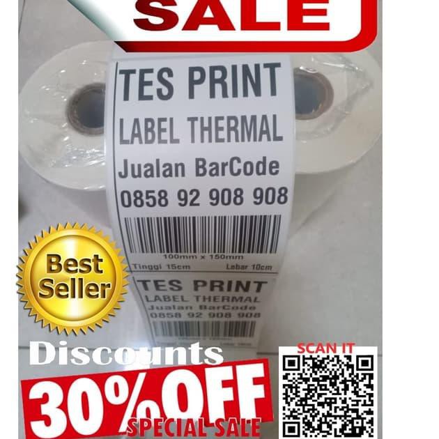 

LABEL BARE 100 X 150 300 PCS KERTAS STICKER DIRECT THERMAL 100x150