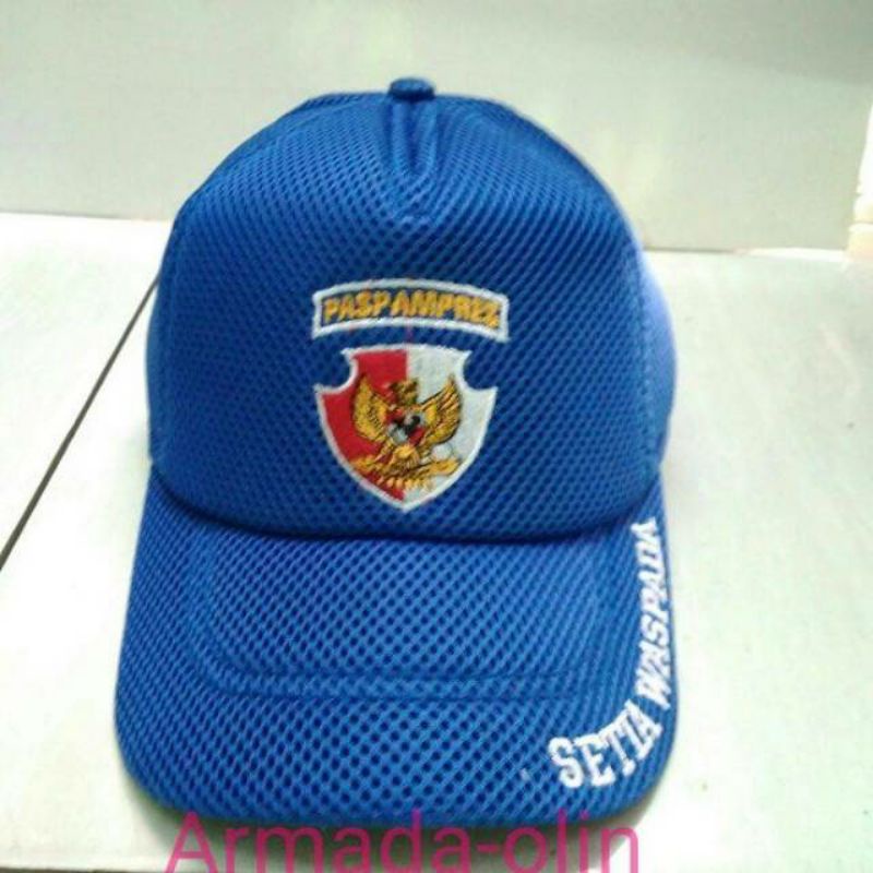 Topi PASPAMPRES Biru, topi paspampres setia waspada