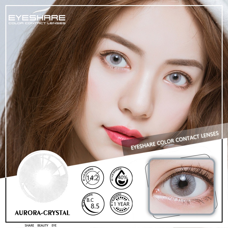 （COD）Softlens 1Pasang Doll Eyes Gray Lensa Kontak Warna 14.5MM Big Eyes Softlens Mata