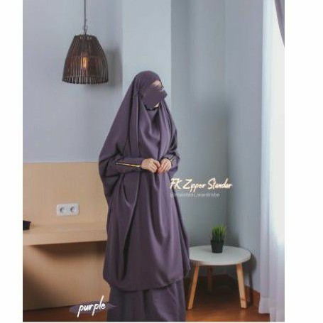 PRELOVED FRENCH KHIMAR Zipper / french khimar set rok zipper / malebbii_wardrobe