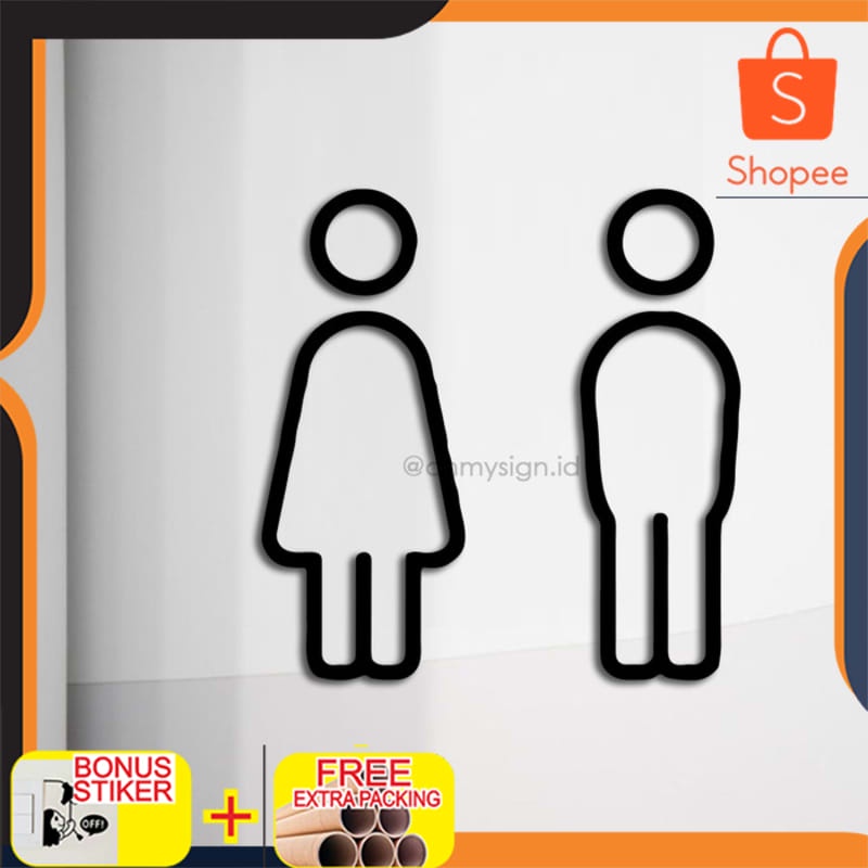 

Terlaris TOILET SIGN ACRYLIC STICKER | TOILET LABEL SIGN D Keren