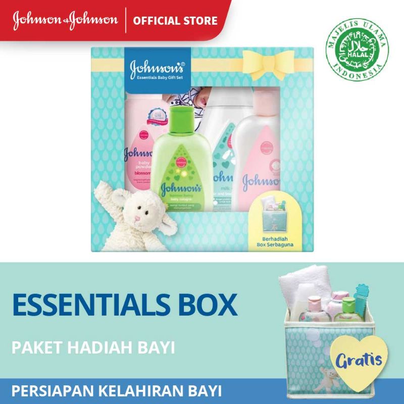 JOHNSONS BABY SHOWER GIFT SET BOX | ESSENTIALS BABY GIFT SET