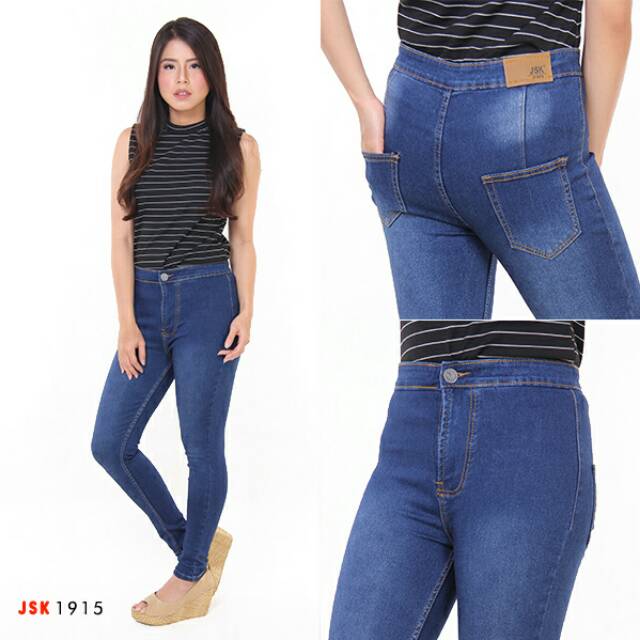 Celana Panjang Highwaist Skinny Softjeans Wanita Fashionable ( 5 Varian Warna )