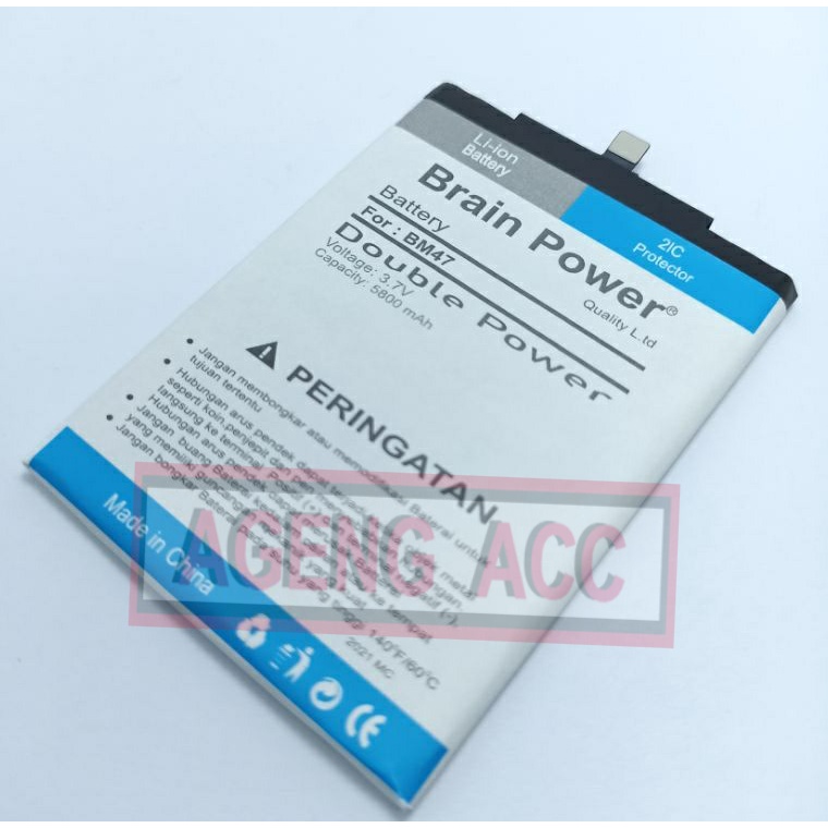 Batre Xiaomi Redmi 4X BM47 Baterai Battery Tanam Double Power