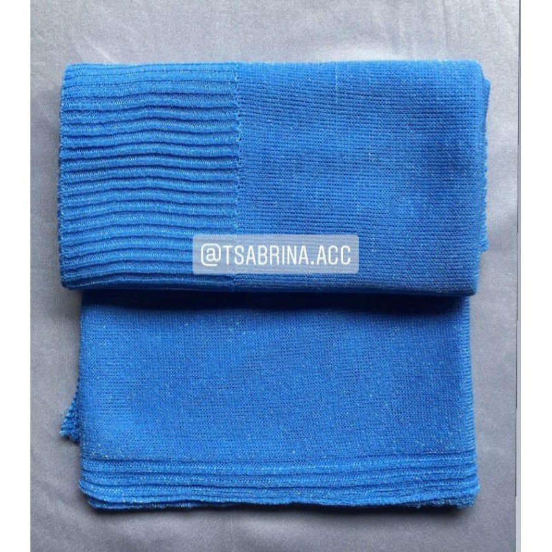 pasmina gliter rajut premium | kerudung pashmina pengantin-baby blue