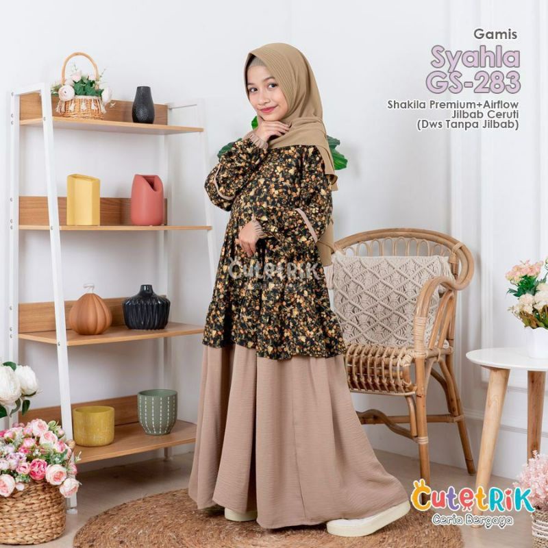 Gamis Syahla GS 283  | Original by Cutetrik | Gamis Set Jilbab Lebaran Terbaru 2022