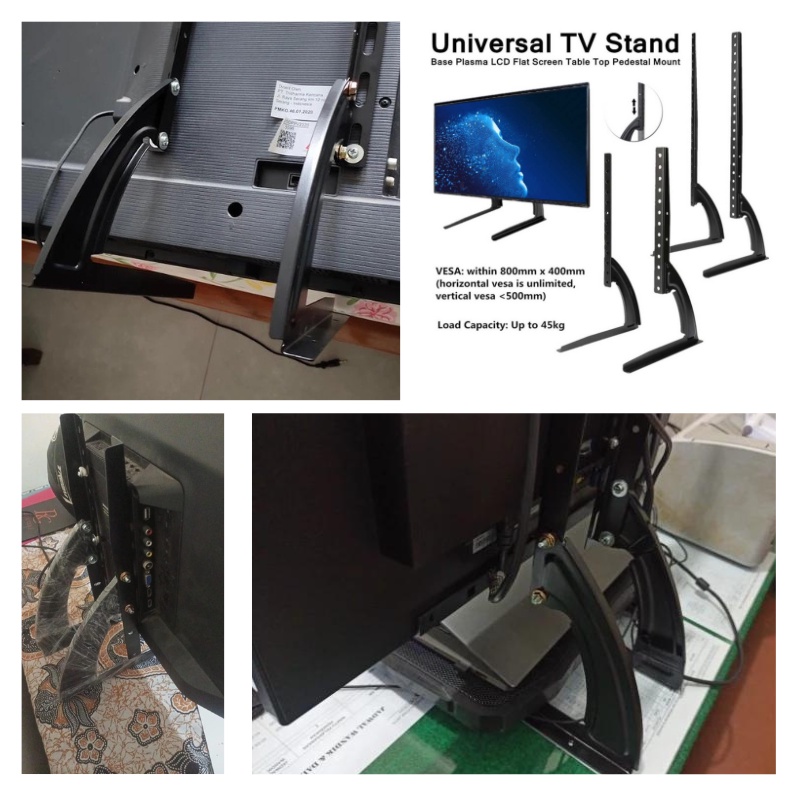 Bracket tv standing universal bahan tebal 43 50 55 60 65 70 Inch standing kaki curved Best Quality