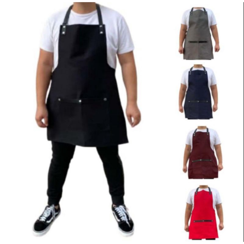 CELEMEK MASAK / APRON MEMASAK / APRON BARBER / CHEF UNIFORM / APRON BARISTA CAFE / CLEMEK BARBERSHOP