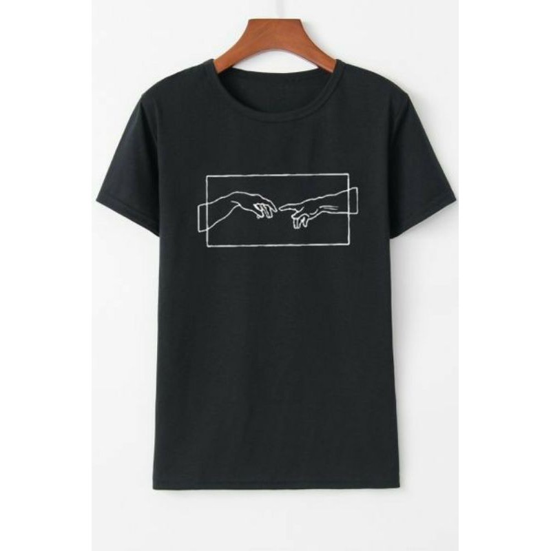 KAOS DISTRO MOTIF HAND KEREN SABLON DIGITAL