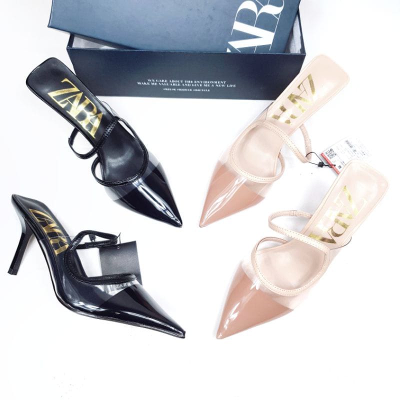 [4.4 Cuci Gudang Sale] - Zara Heels Reject Halus Sepatu Hak 9788-1 7 cm