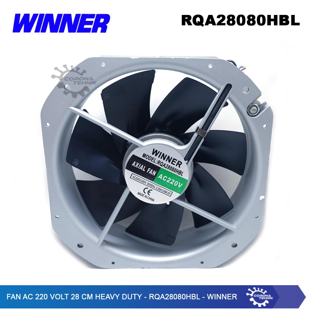 Winner - Fan AC 220 Volt 28 cm Heavy Duty 0,55A - RQA28080HBL