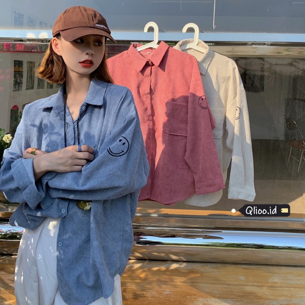 Blouse Wanita Oversize Kemeja Casual Import Atasan Wanita Terbaru Korean Retro Style