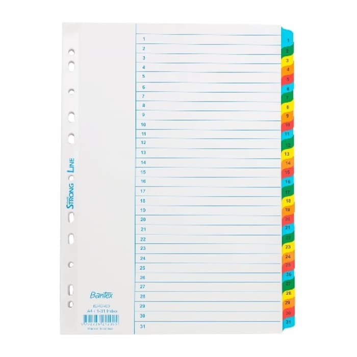 

Bantex Strongline Indexes A4 Size - 31 Pages (1-31 Index) #6242