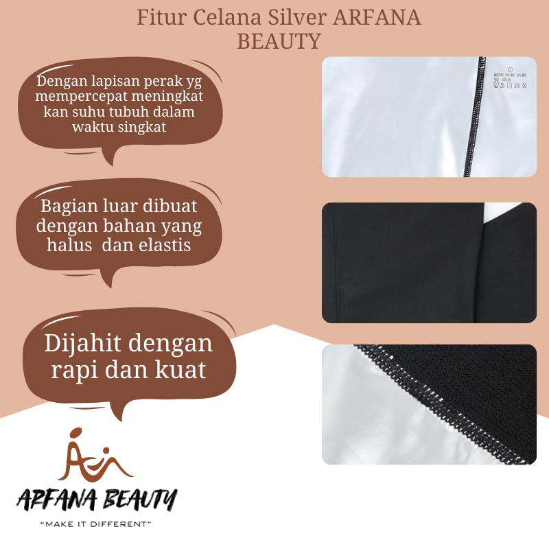 Celana Pembakar Lemak Silver Sweat Pant  Baju Gym Double Lapis Perak Celana Olahraga FULL SILVER BURN PANT  CHS0159