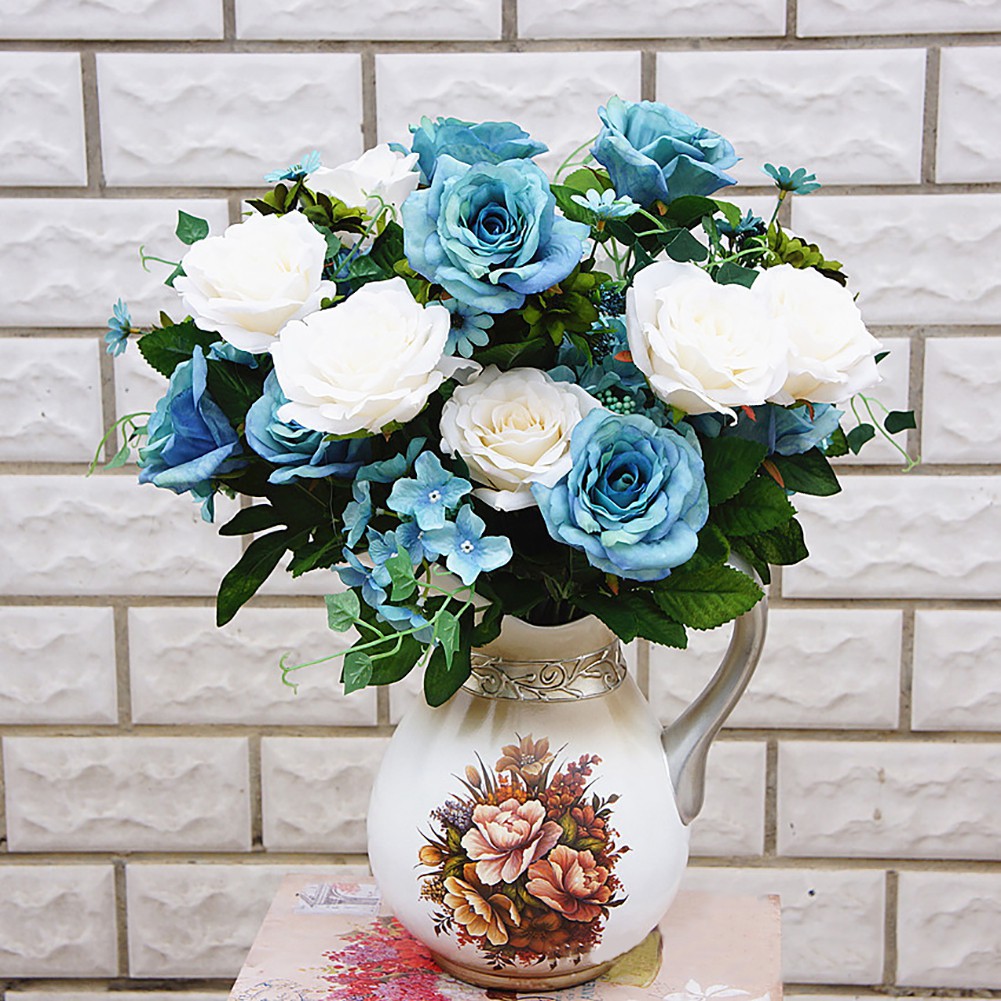 1 Buket 11 Tangkai Bunga Mawar Tiruan Gaya Eropa  Bunga 